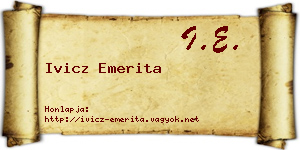 Ivicz Emerita névjegykártya